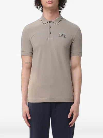 Ea7 Logo-print Short-sleeve Polo Shirt In Multi