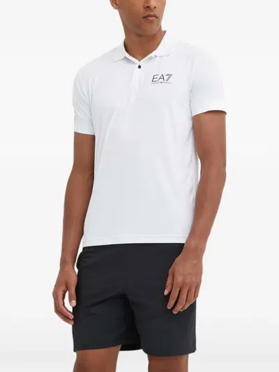 Ea7 Logo-print Short-sleeve Polo Shirt In Multi