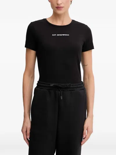 Ea7 Logo-print Short-sleeve T-shirt In Black