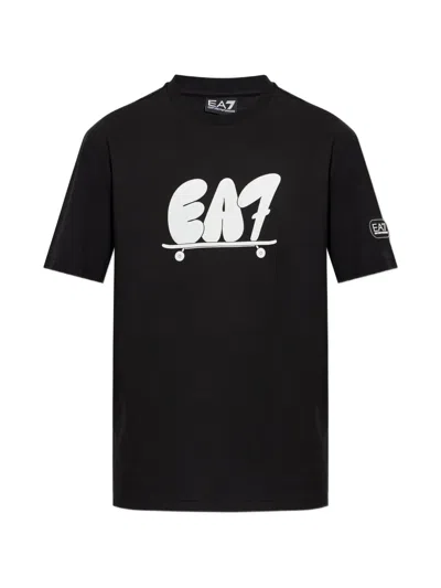 Ea7 Logo-print Short-sleeve T-shirt In Black