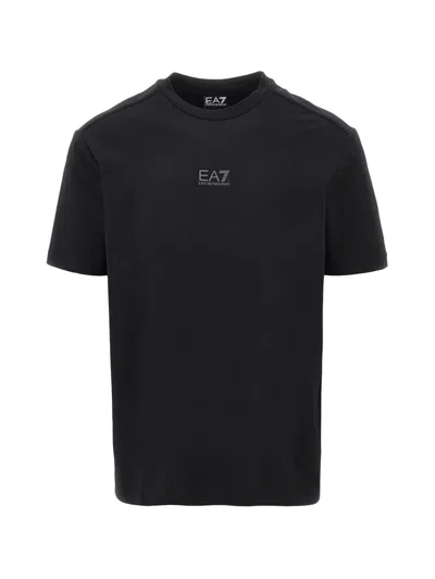 Ea7 Logo-print Short-sleeve T-shirt In Black
