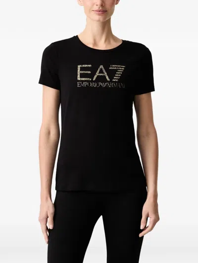 Ea7 Logo-print Short-sleeve T-shirt In Black