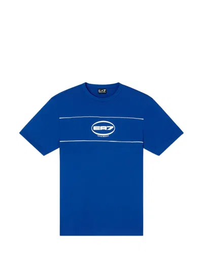 Ea7 Logo-print Short-sleeve T-shirt In Blue