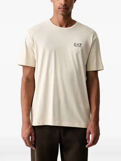 Ea7 Logo-print Short-sleeve T-shirt In Gray