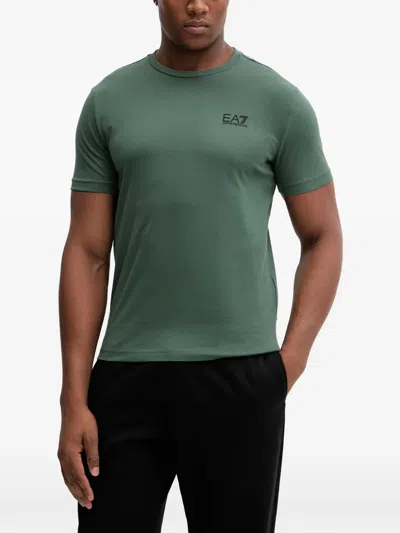 Ea7 Logo-print Short-sleeve T-shirt In Green