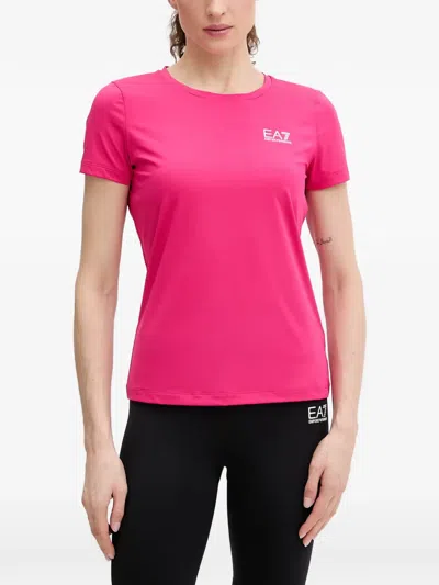 Ea7 Logo-print Short-sleeve T-shirt In Pink