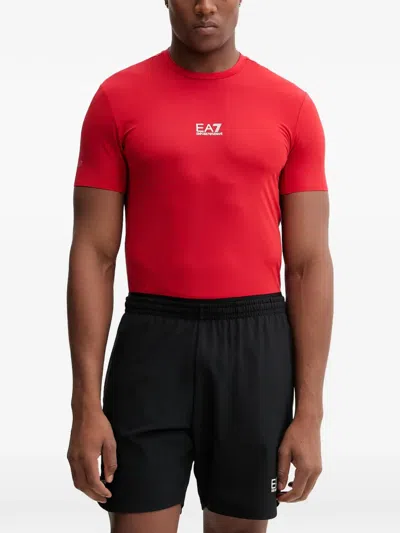 Ea7 Logo-print Short-sleeve T-shirt In Multi
