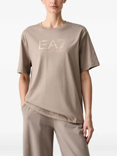 Ea7 Logo-print Short-sleeved T-shirt In Black