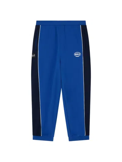 Ea7 Logo-print Side-stripe Track Pants In Blue