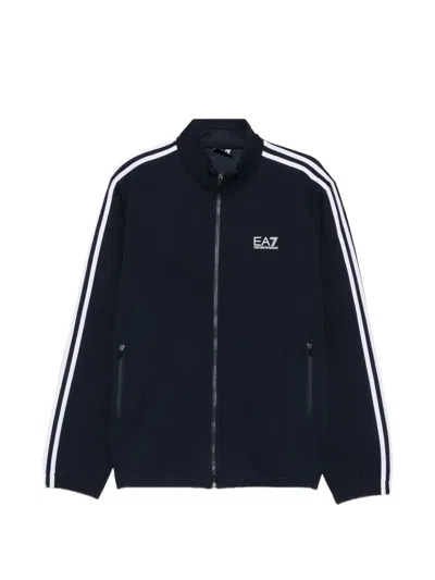 Ea7 Logo-print Side-stripe Tracksuit In Blue