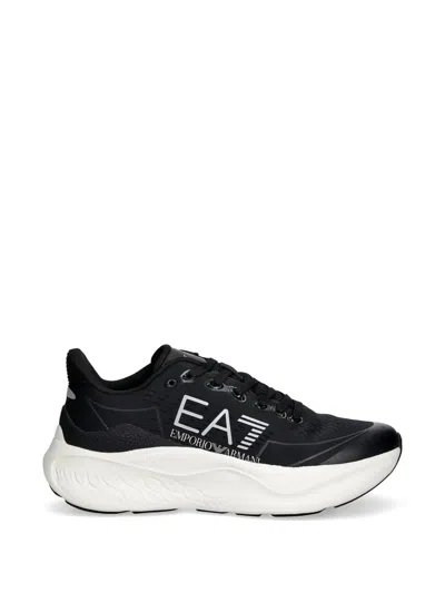 Ea7 Logo-print Sneakers In Black