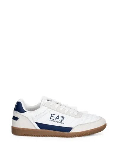 Ea7 Logo-print Sneakers In White