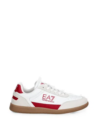 Ea7 Logo-print Sneakers In White