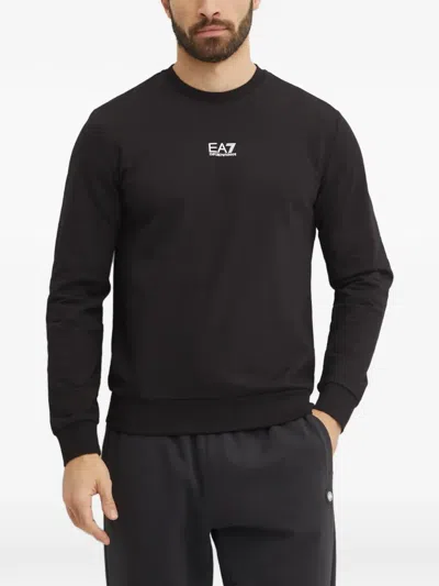 Ea7 Logo-print Sweater In Black