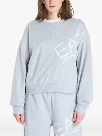 Ea7 Logo-print Sweater In Gray