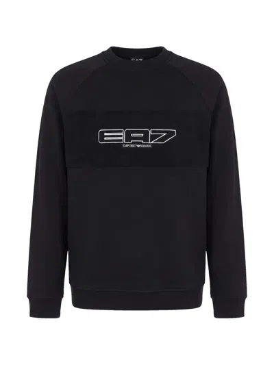 Ea7 Sweatshirt Logo Series In Jersey In Black