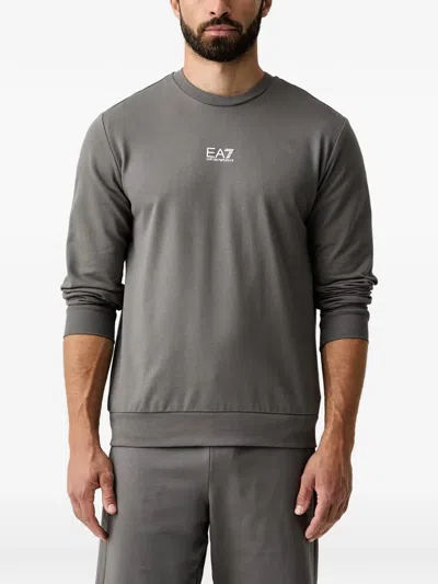 Ea7 Logo-print Sweatshirt In Gray