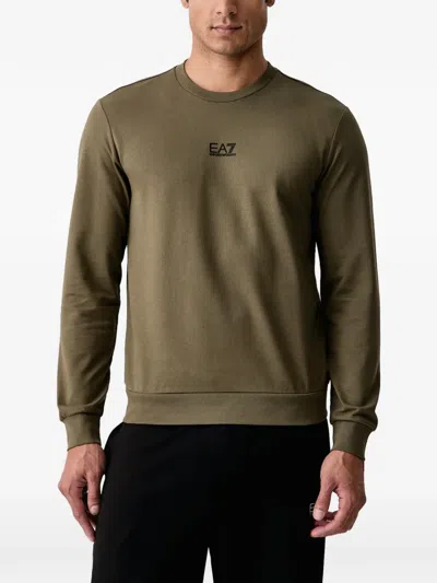 Ea7 Logo-print Sweatshirt In Green