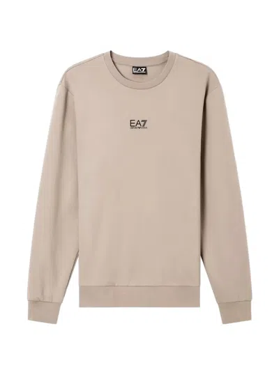 Ea7 Logo-print Sweatshirt In Neutral