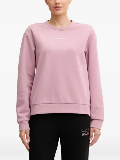 Ea7 Logo-print Sweatshirt In Pink