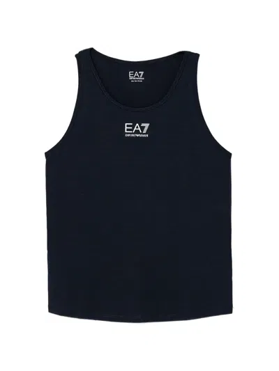 Ea7 Kids' Logo-print Tank Top In Black