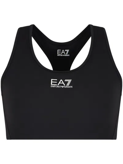Ea7 Logo-print Tank Top In Blue