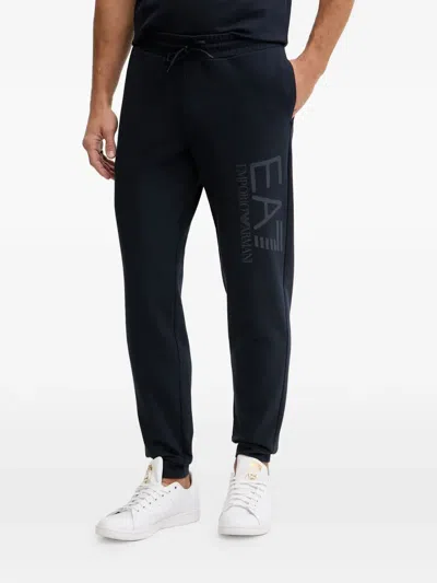 Ea7 Logo-print Track Pants In Black