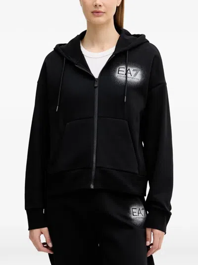 Ea7 Logo-print Track Pants In Black