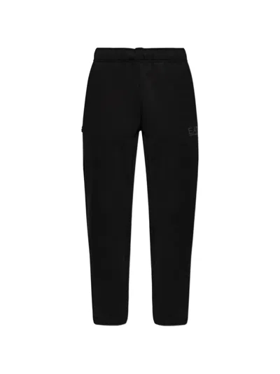 Ea7 Logo-print Track Pants In Black