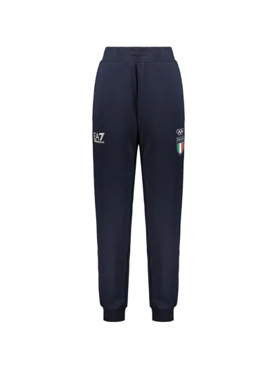 Ea7 Logo-print Track Pants In Multi