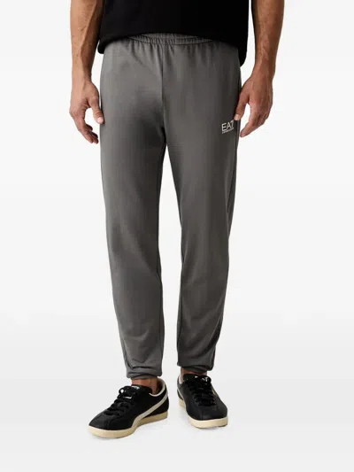 Ea7 Logo-print Track Pants In Gray