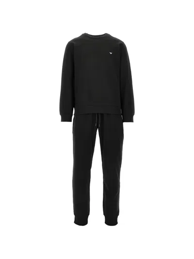 Ea7 Logo-print Tracksuit In Black