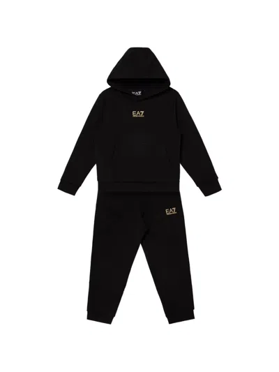 Ea7 Kids' Logo-print Tracksuit In Black