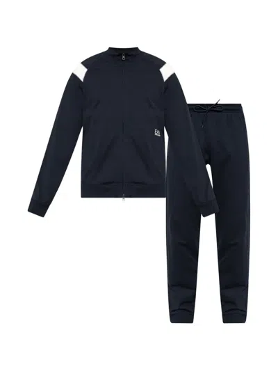 Ea7 Logo-print Tracksuit In Blue