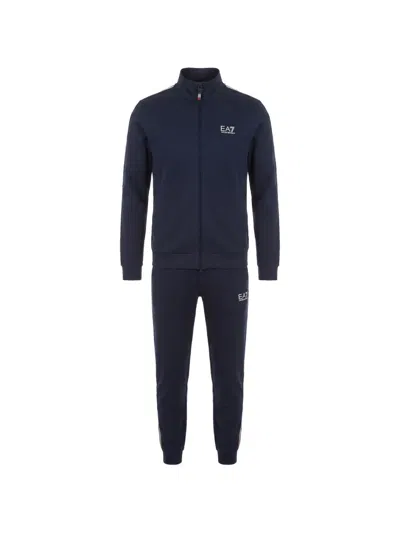 Ea7 Core Identity Logo-print Tracksuit In Blue