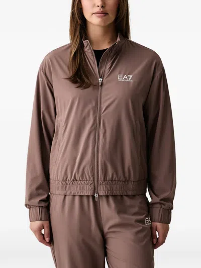 Ea7 Logo-print Tracksuit In Brown