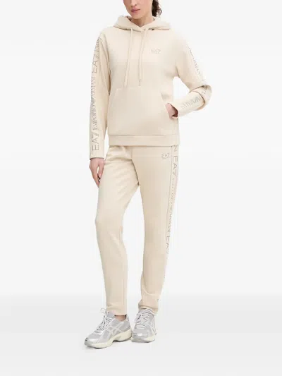 Ea7 Logo-print Tracksuit In Neutral