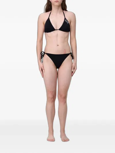 Ea7 Logo-print Triangle Bikini In Black
