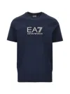 Ea7 Lux Identity Cotton T-shirt In Blue