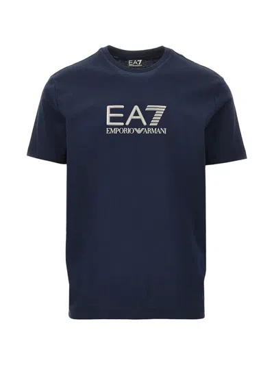 Ea7 Logo-print T-shirt In 블루