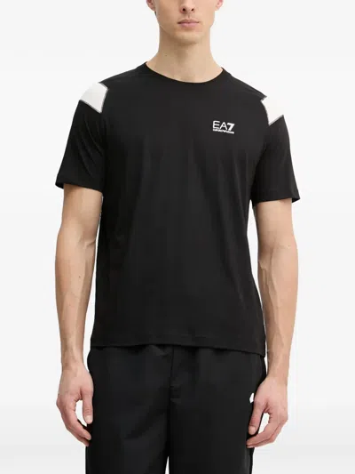 Ea7 Logo-print T-shirt In Black
