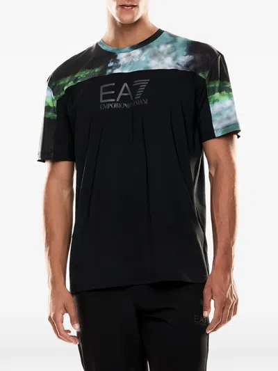 Ea7 Logo-print T-shirt In Black