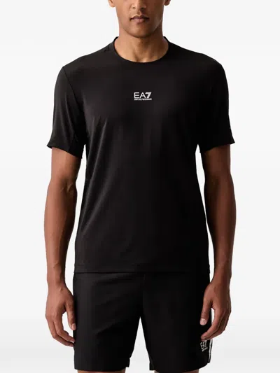 Ea7 Logo-print T-shirt In Black