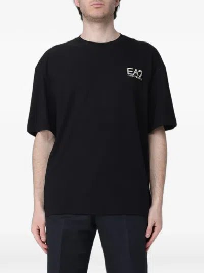 Ea7 Logo-print T-shirt In Black