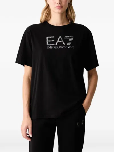 Ea7 Logo-print T-shirt In Black