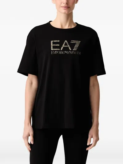 Ea7 Logo-print T-shirt In Black