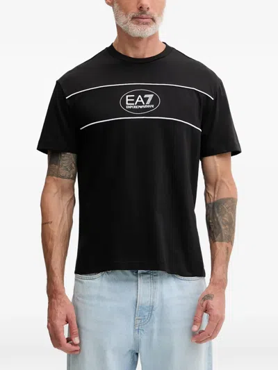 Ea7 Logo-print T-shirt In Black