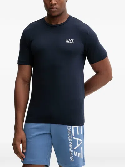 Ea7 Logo-print T-shirt In Blue