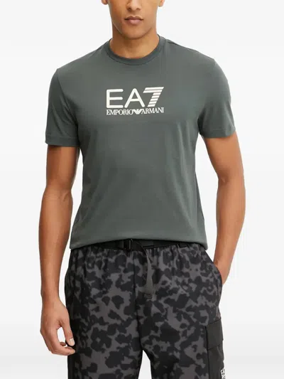 Ea7 Logo-print T-shirt In Green