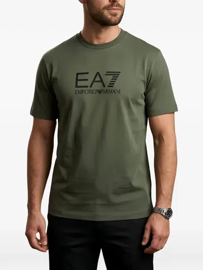 Ea7 Logo-print T-shirt In Green